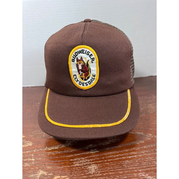 Vintage Budweiser Clydesdale Brown Trucker Patch Hat With Mesh Back X3 - Picture 1 of 5